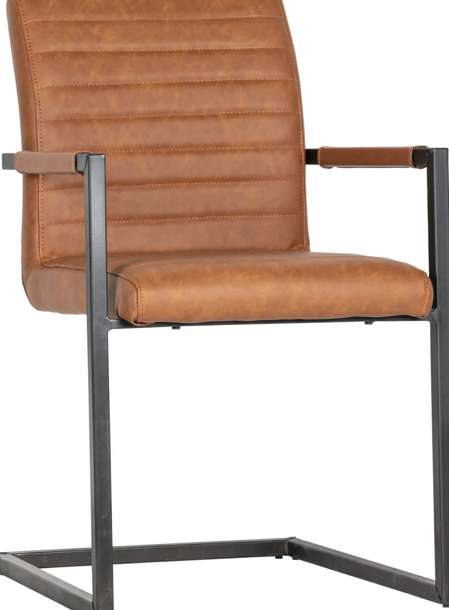 Eetkamerstoelen Met Armleuning-WOOOD Bas Eetkamerstoel cognac