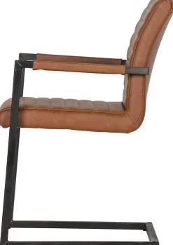 Eetkamerstoelen Met Armleuning-WOOOD Bas Eetkamerstoel cognac