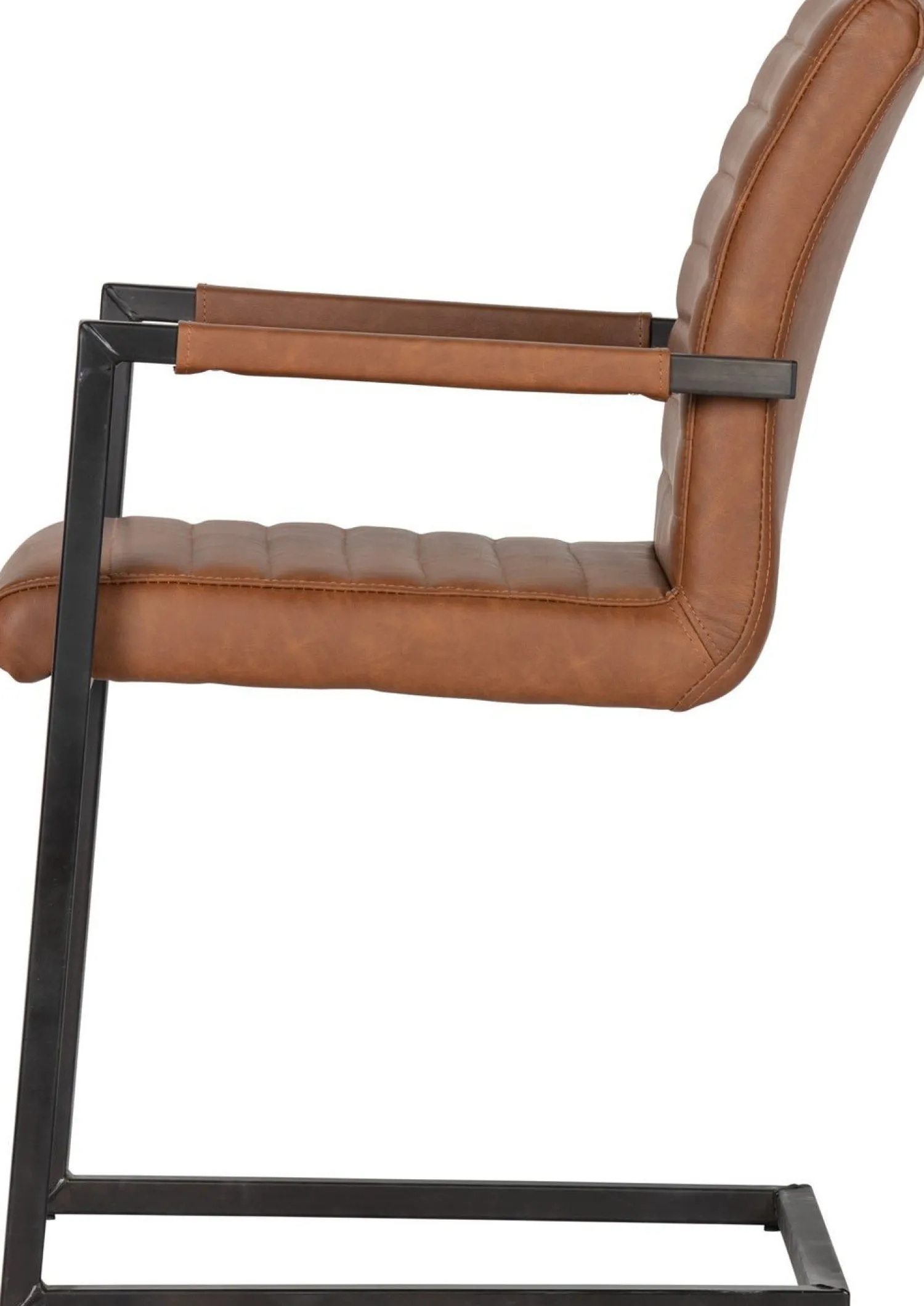 Eetkamerstoelen Met Armleuning-WOOOD Bas Eetkamerstoel cognac