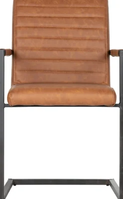 Eetkamerstoelen Met Armleuning-WOOOD Bas Eetkamerstoel cognac