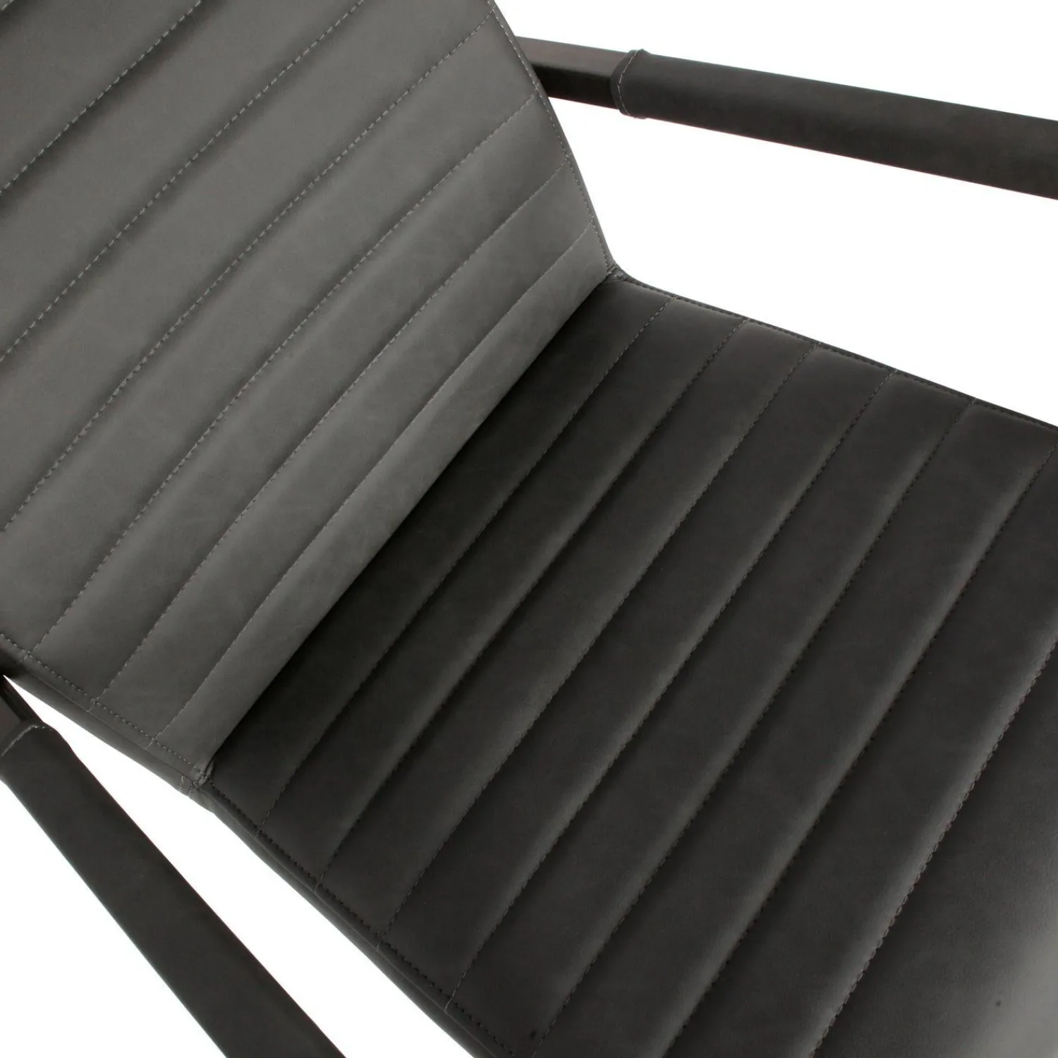 Eetkamerstoelen Met Armleuning-WOOOD Bas Eetkamerstoel antraciet