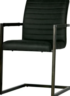 Eetkamerstoelen Met Armleuning-WOOOD Bas Eetkamerstoel antraciet