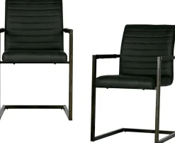 Eetkamerstoelen Met Armleuning-WOOOD Bas Eetkamerstoel antraciet