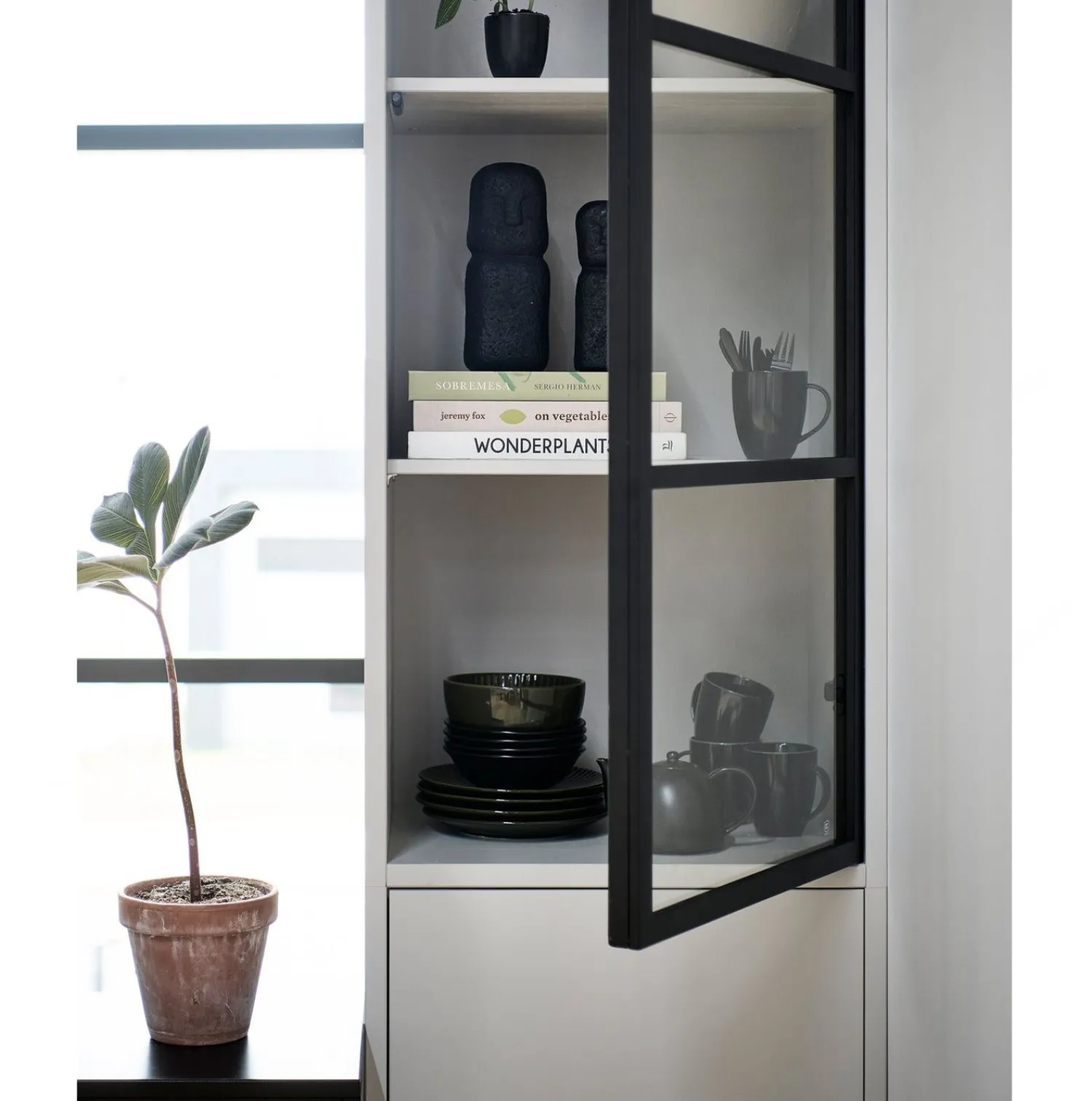 Vitrinekasten-vtwonen Basic Vitrinekast Mist