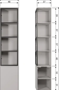 Vitrinekasten-vtwonen Basic Vitrinekast Mist