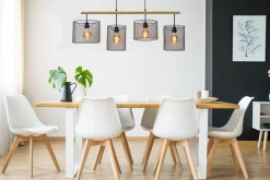 Industriële Hanglampen|Industriële Hanglampen-Lucide Baskett Hanglamp Zwart, Naturel