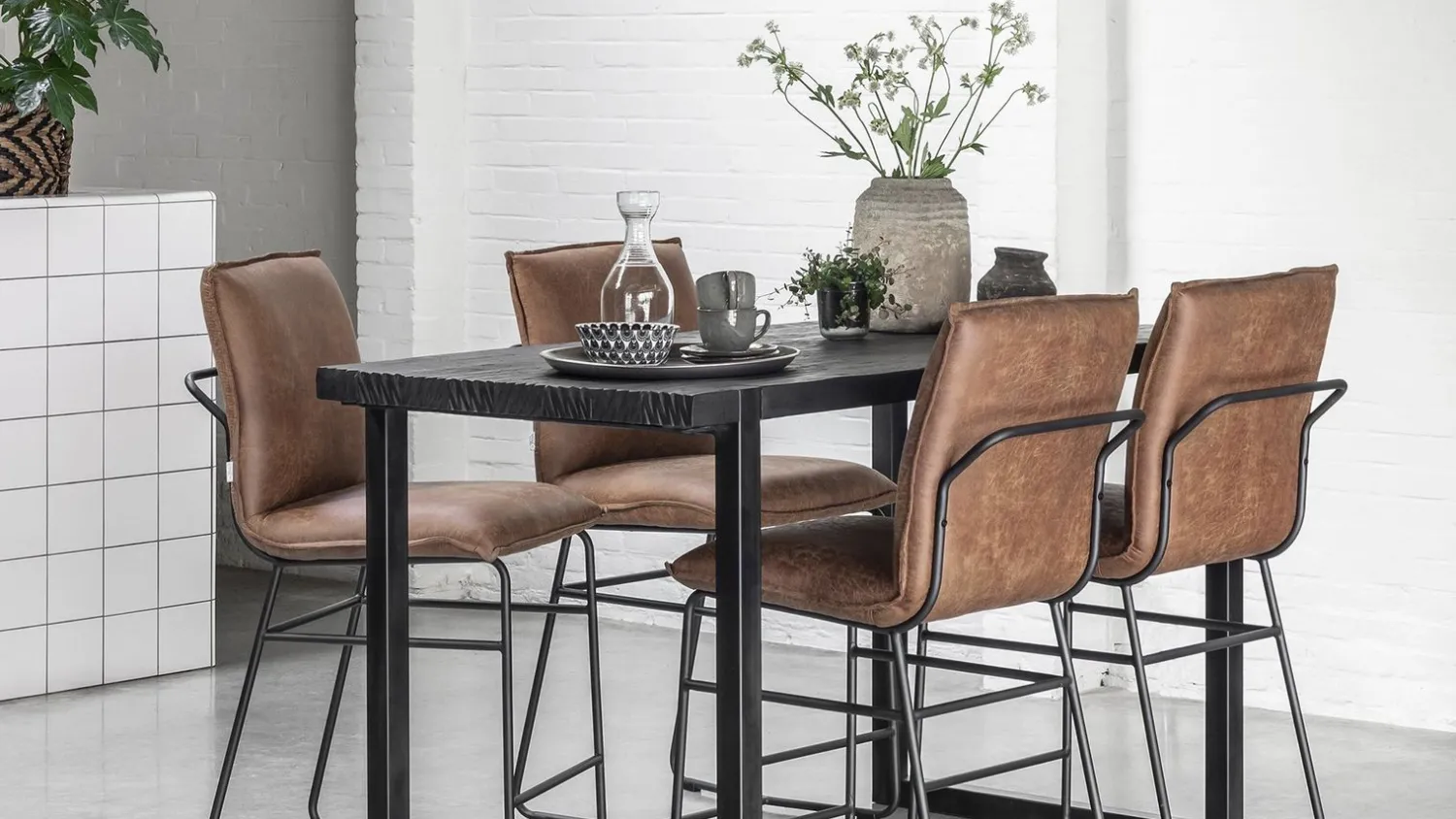 Houten Bartafels-DTP Home Beam Bartafel Zwart