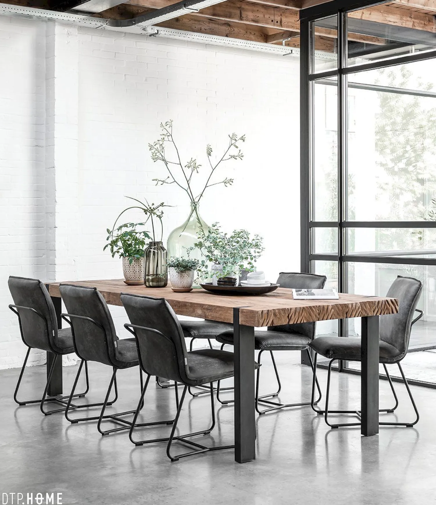 Houten Eettafels|Rechthoekige Eettafels-DTP Home Beam Eettafel Bruin