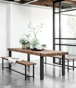 Houten Eettafels|Rechthoekige Eettafels-DTP Home Beam Eettafel Bruin