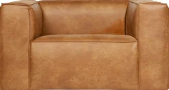 Leren Fauteuils-WOOOD Bean Fauteuil Cognac