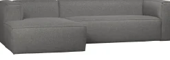 Hoekbanken-WOOOD Bean Gemeleerd Links Hoekbank Mid Grey