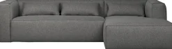 Hoekbanken-WOOOD Bean Gemeleerd Rechts Hoekbank Mid Grey