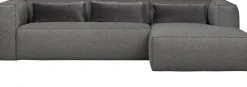 Hoekbanken-WOOOD Bean Gemeleerd Rechts Hoekbank Mid Grey