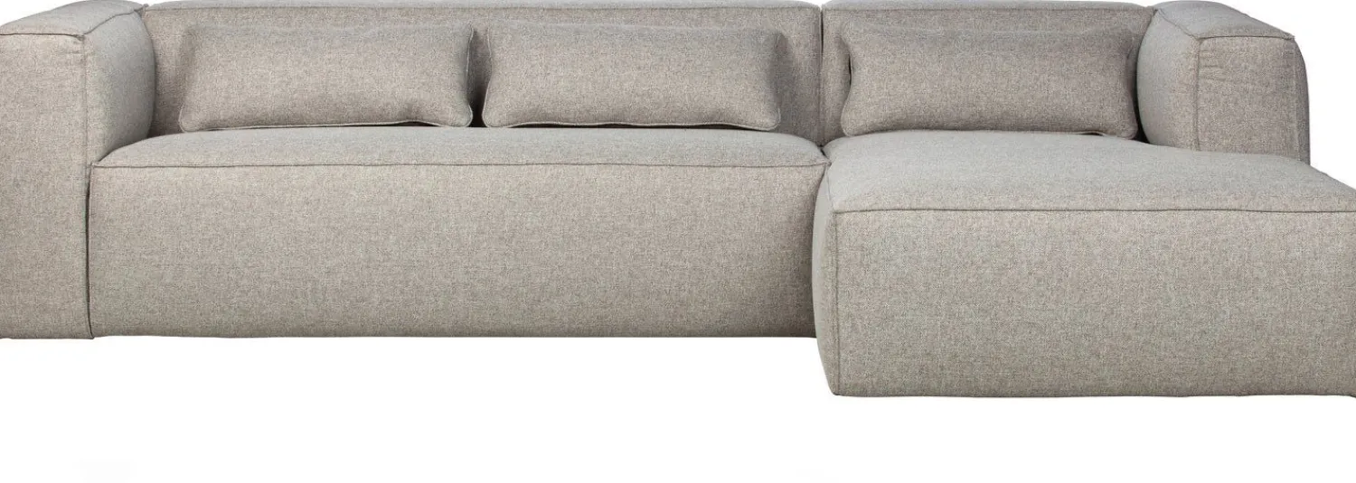 Hoekbanken-WOOOD Bean Gemeleerd Rechts Hoekbank Light Grey
