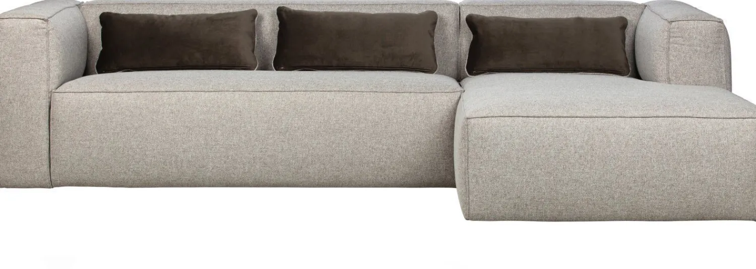 Hoekbanken-WOOOD Bean Gemeleerd Rechts Hoekbank Light Grey