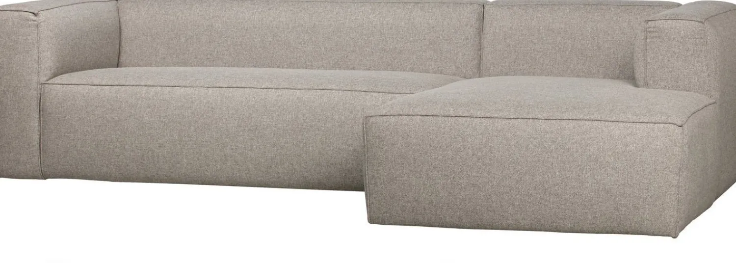 Hoekbanken-WOOOD Bean Gemeleerd Rechts Hoekbank Light Grey