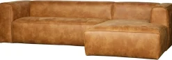 Elementenbanken|Hoekbanken-WOOOD Bean Rechts Hoekbank Cognac