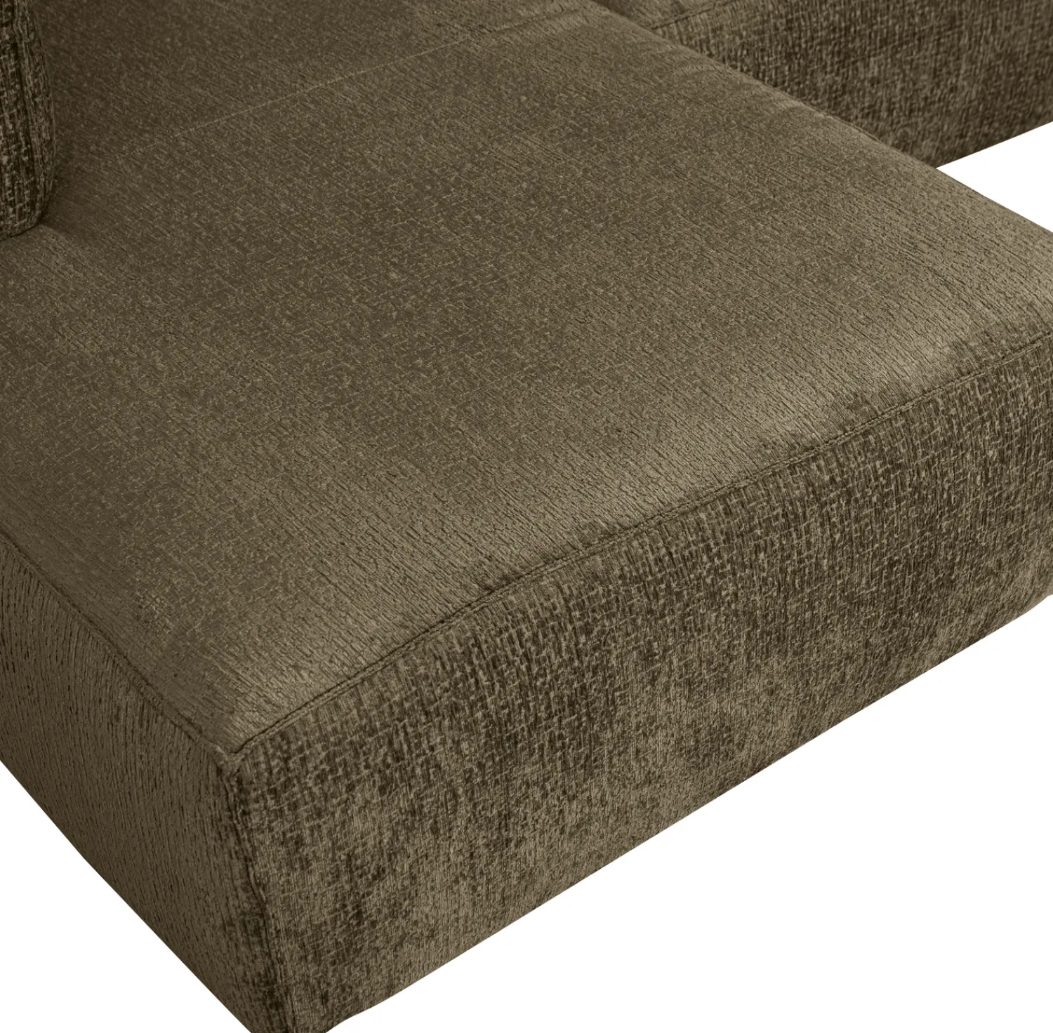 Hoekbanken-WOOOD Bean Velvet Links Hoekbank Moss