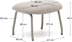 Hockers|Poefs-Kave Home Belina Hocker Beige
