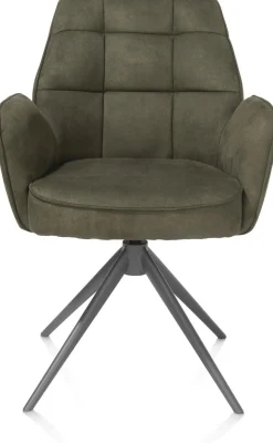Eetkamerstoelen Met Armleuning-Henders en Hazel Bell Calabria Armstoel Mosgroen