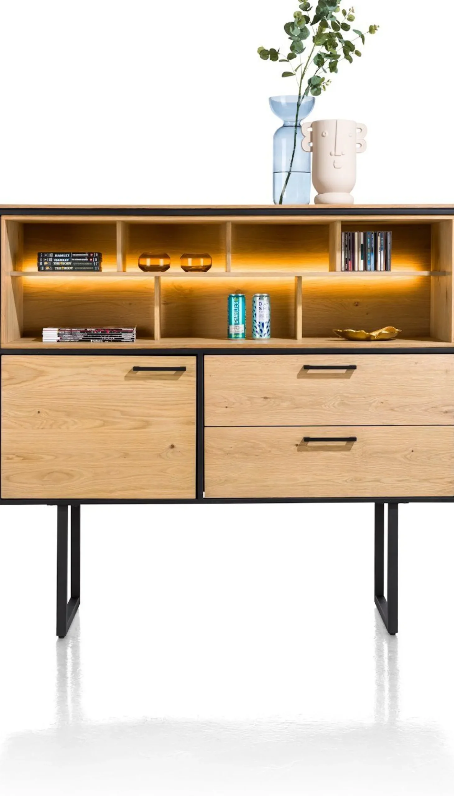 Opbergkasten|Opbergkasten-XOOON Belo Highboard Beach Naturel