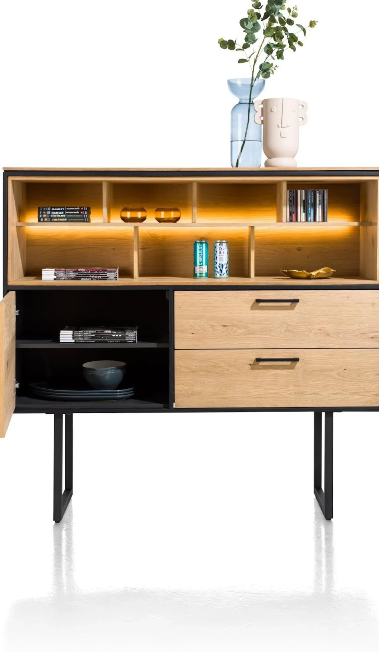Opbergkasten|Opbergkasten-XOOON Belo Highboard Beach Naturel
