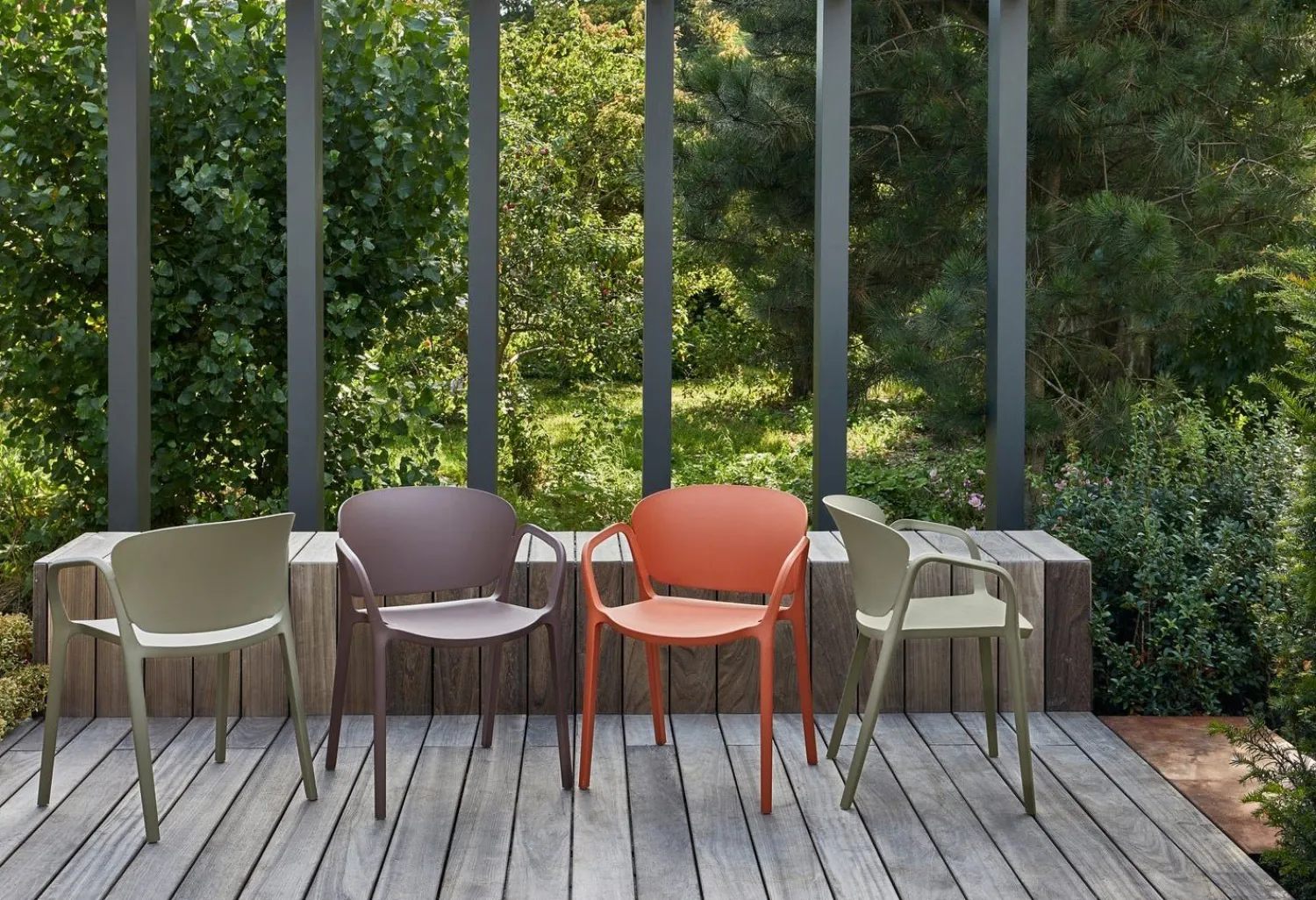 Tuinstoelen-WOOOD Bent Tuinstoel Purple, Brown