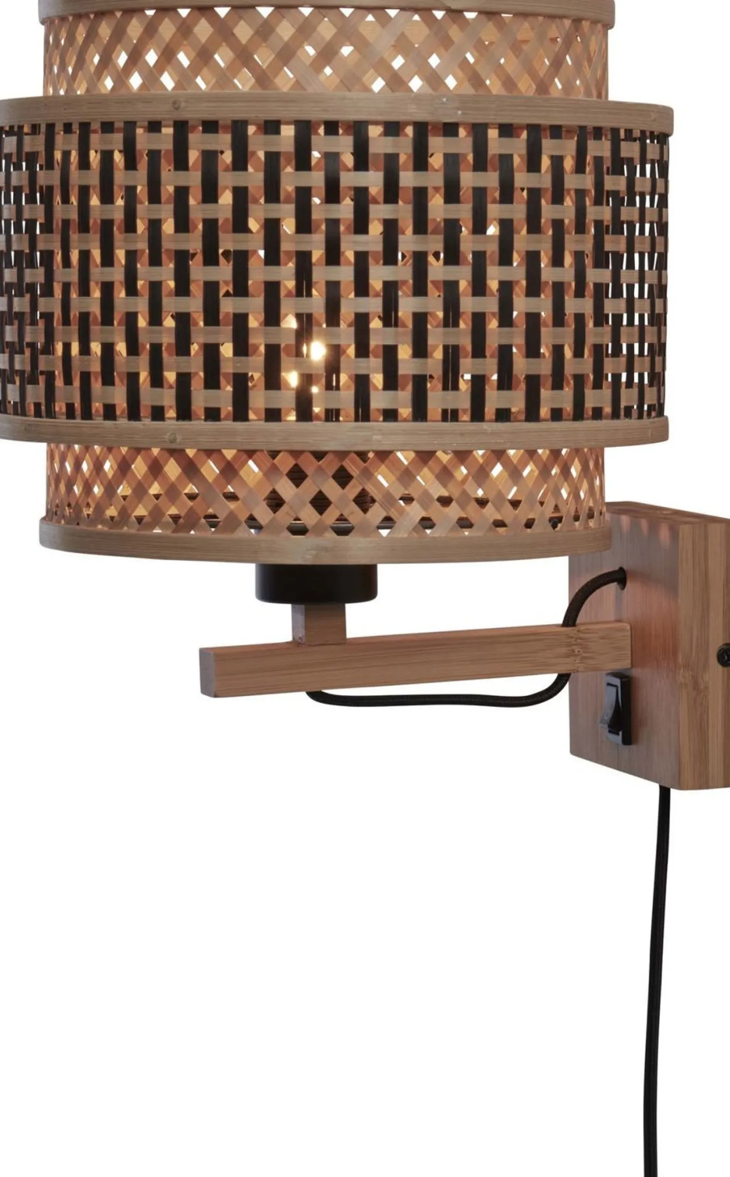 Wandlampen|Wandlampen-Good&Mojo Bhutan 1 Arm Wandlamp Natural, Black