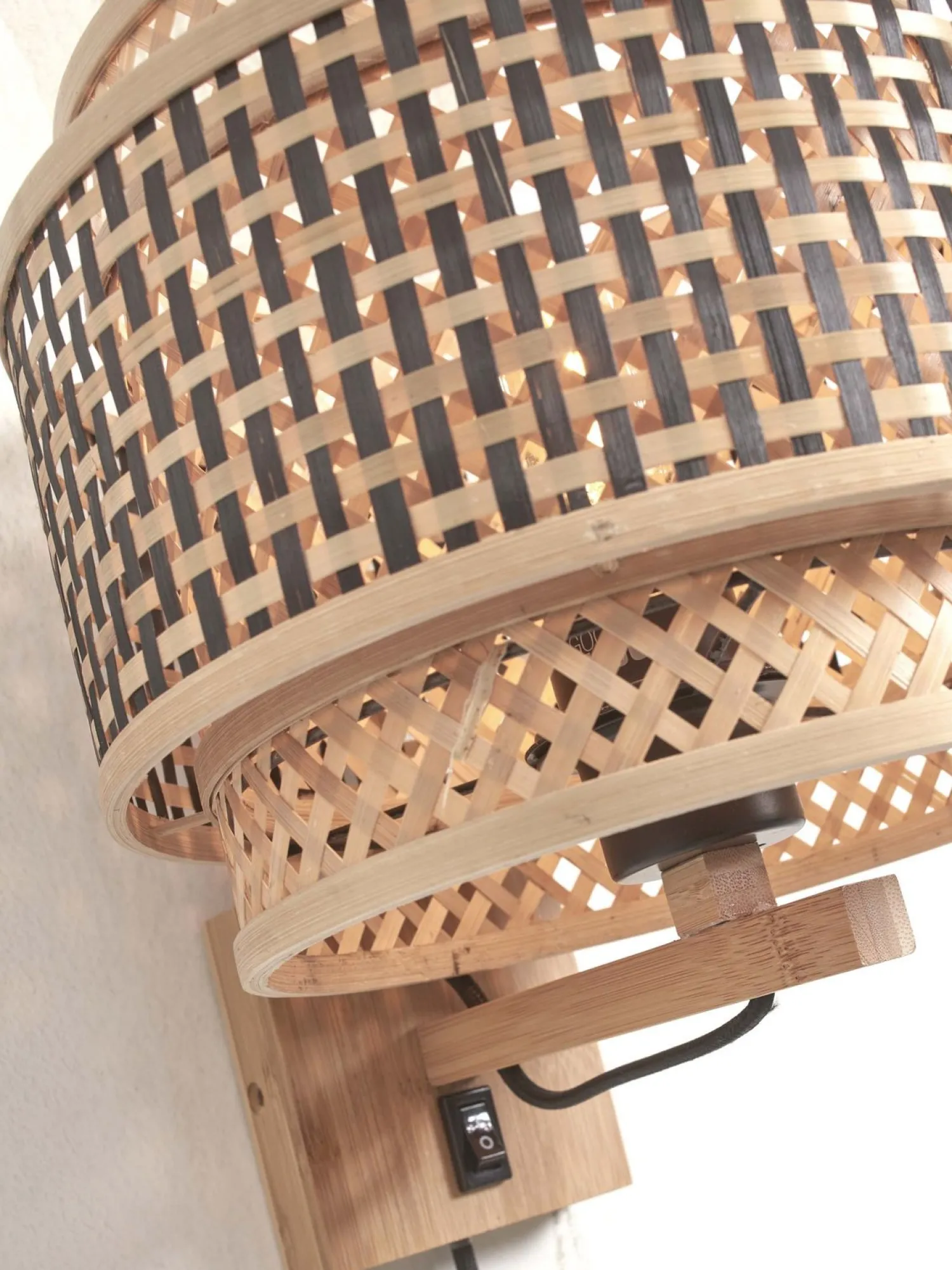 Wandlampen|Wandlampen-Good&Mojo Bhutan 1 Arm Wandlamp Natural, Black