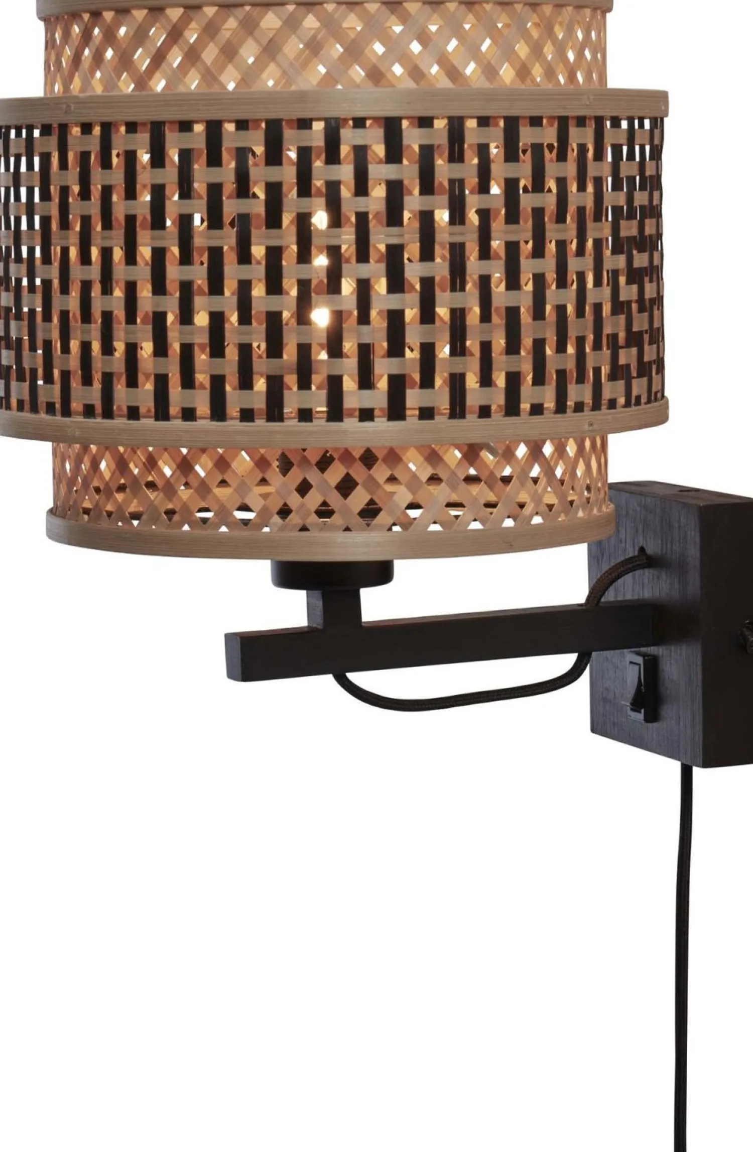 Wandlampen|Wandlampen-Good&Mojo Bhutan 1 Arm Wandlamp Black, Natural
