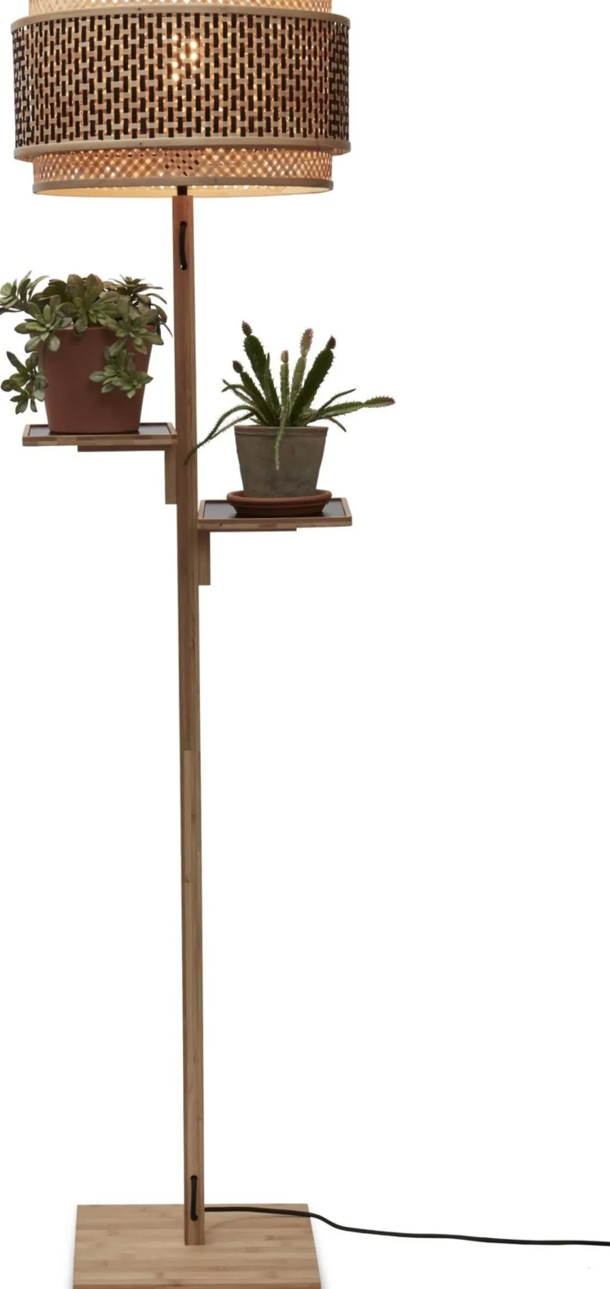 Vloerlampen|Vloerlampen-Good&Mojo Bhutan Shelves Vloerlamp Natural, Black