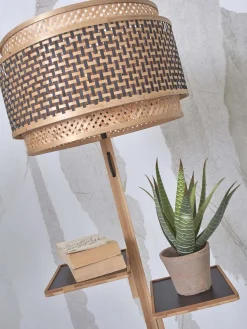 Vloerlampen|Vloerlampen-Good&Mojo Bhutan Shelves Vloerlamp Natural, Black