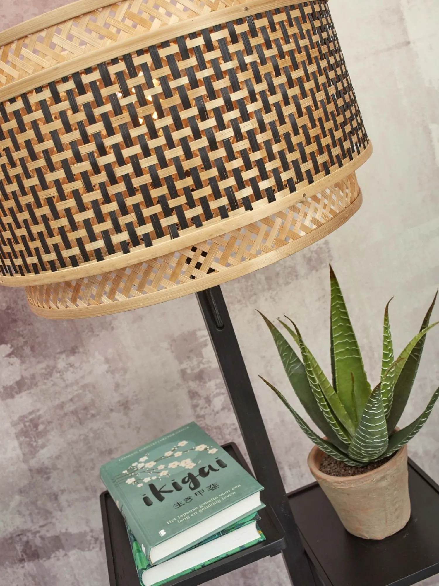 Vloerlampen|Vloerlampen-Good&Mojo Bhutan Shelves Vloerlamp Black, Natural