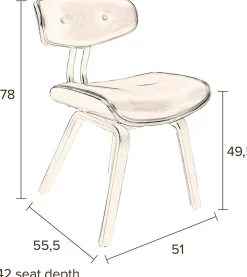 Eetkamerstoelen Zonder Armleuning-Dutchbone wood Eetkamerstoel Black