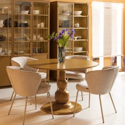 Ronde Eettafels-WOOOD Blanco Eettafel Honey Yellow