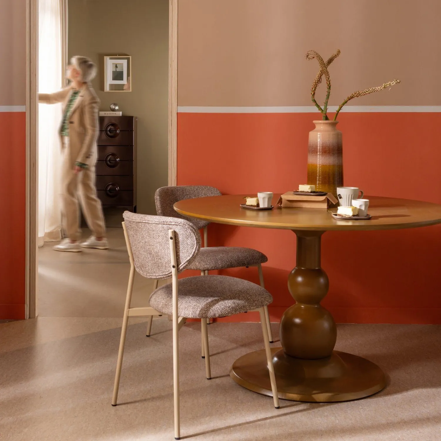 Ronde Eettafels-WOOOD Blanco Eettafel Honey Yellow