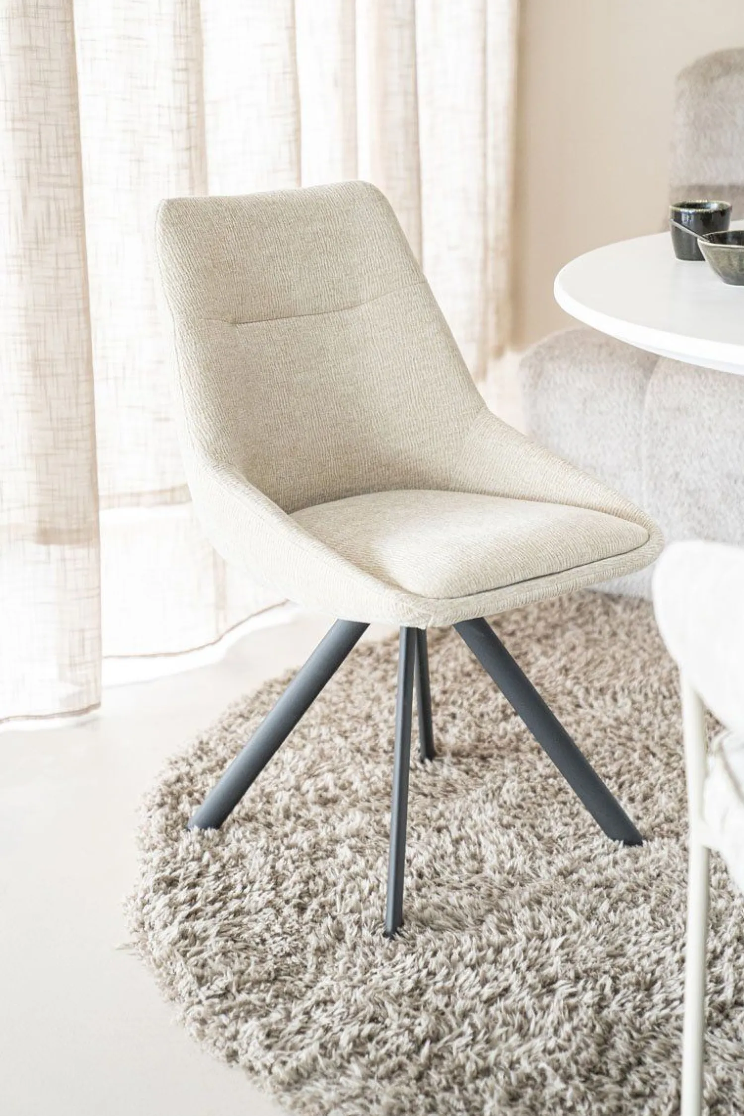 Eetkamerstoelen Zonder Armleuning-By Boo Bliss Eetkamerstoel Beige