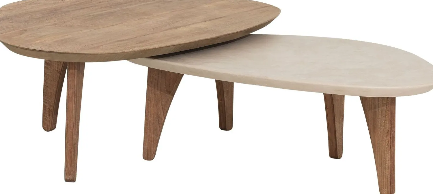 Organische Salontafels-DTP Home Bliss Salontafelset Naturel, Bruin