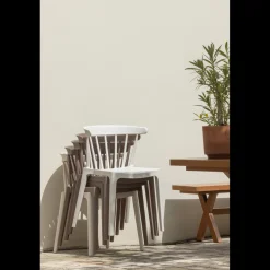 Tuinstoelen|Eetkamerstoelen Zonder Armleuning-WOOOD Bliss Tuinstoel Off White Melange