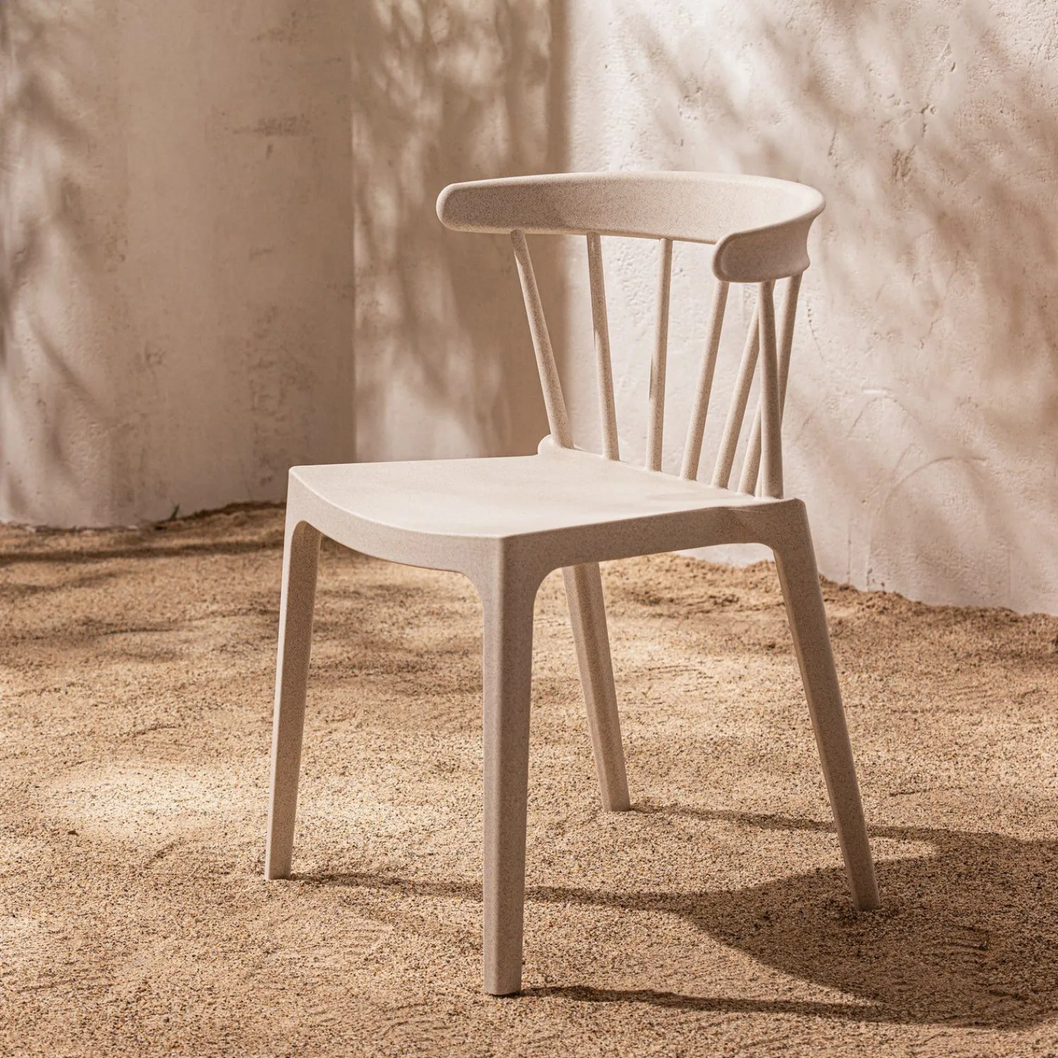 Tuinstoelen|Eetkamerstoelen Zonder Armleuning-WOOOD Bliss Tuinstoel Off White Melange