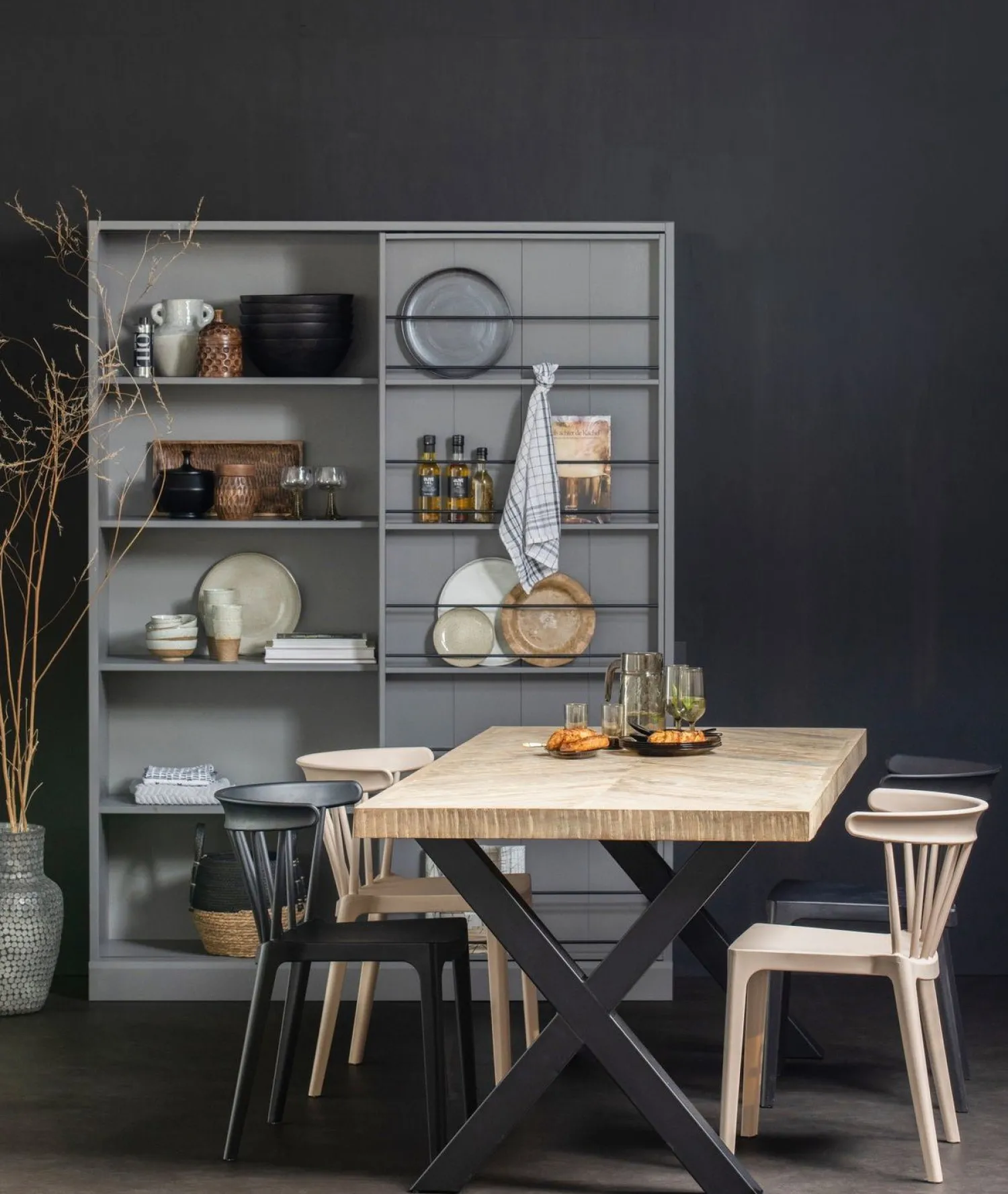 Tuinstoelen|Eetkamerstoelen Zonder Armleuning-WOOOD Bliss Tuinstoel Zwart
