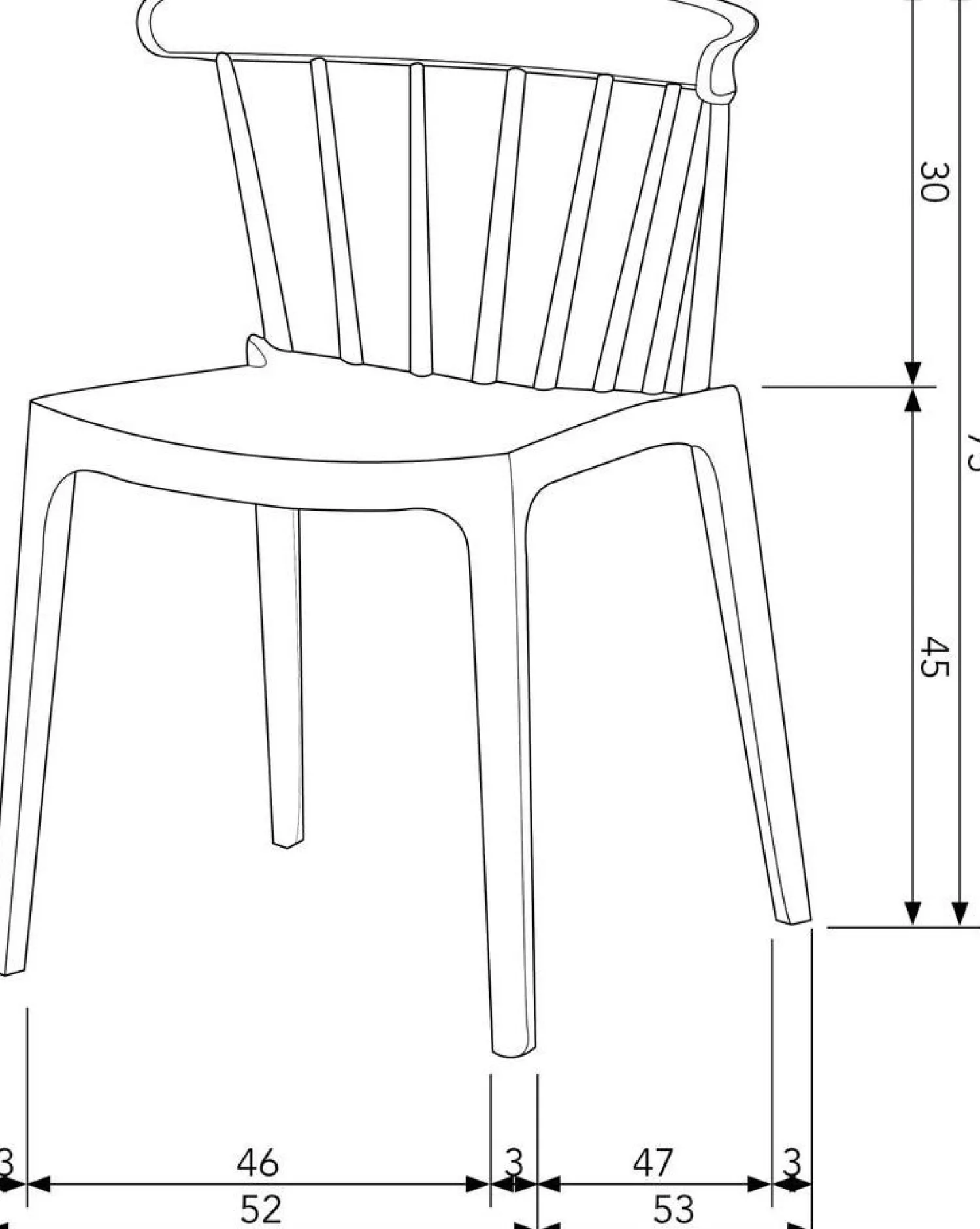 Tuinstoelen|Eetkamerstoelen Zonder Armleuning-WOOOD Bliss Tuinstoel Zwart
