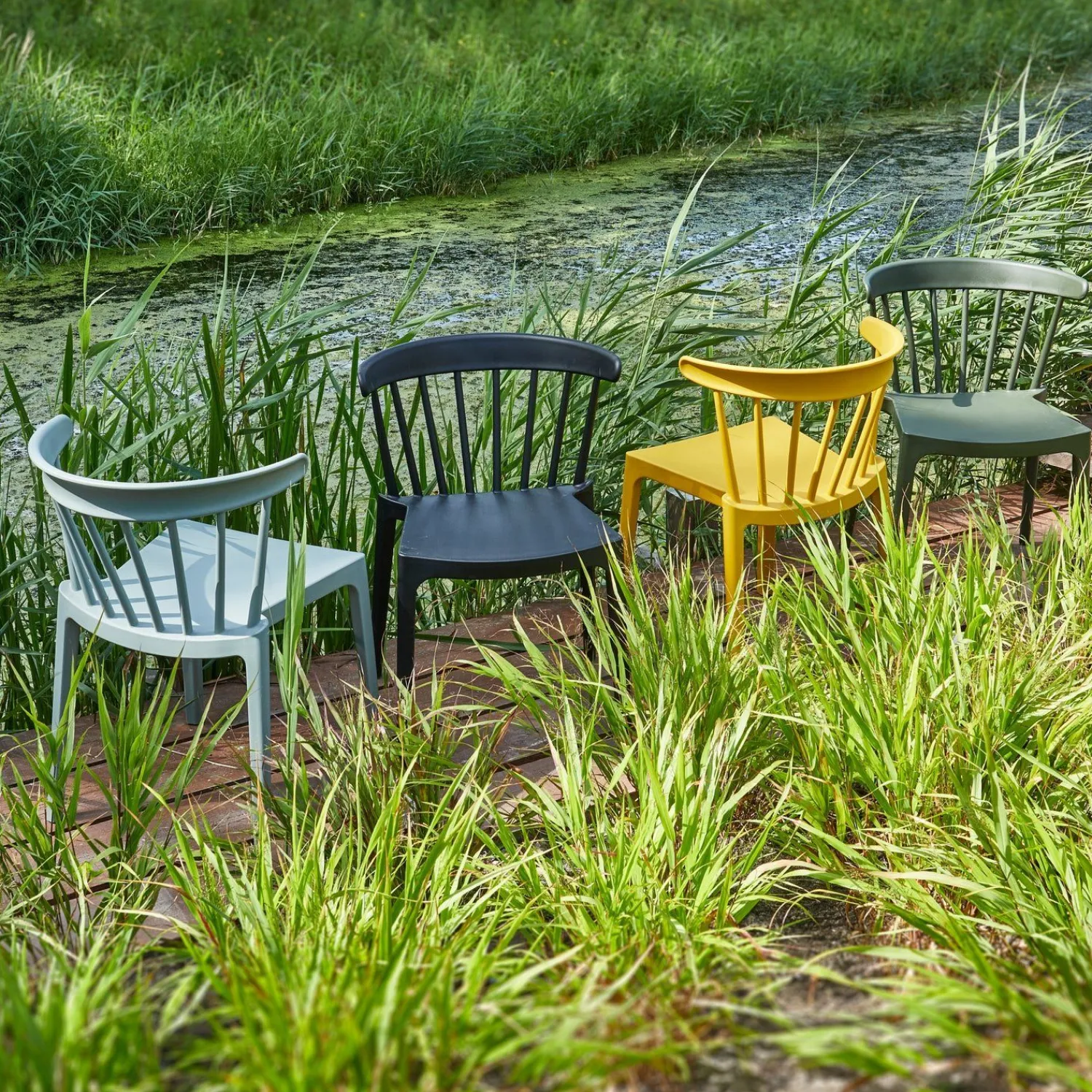 Tuinstoelen|Eetkamerstoelen Zonder Armleuning-WOOOD Bliss Tuinstoel Zwart