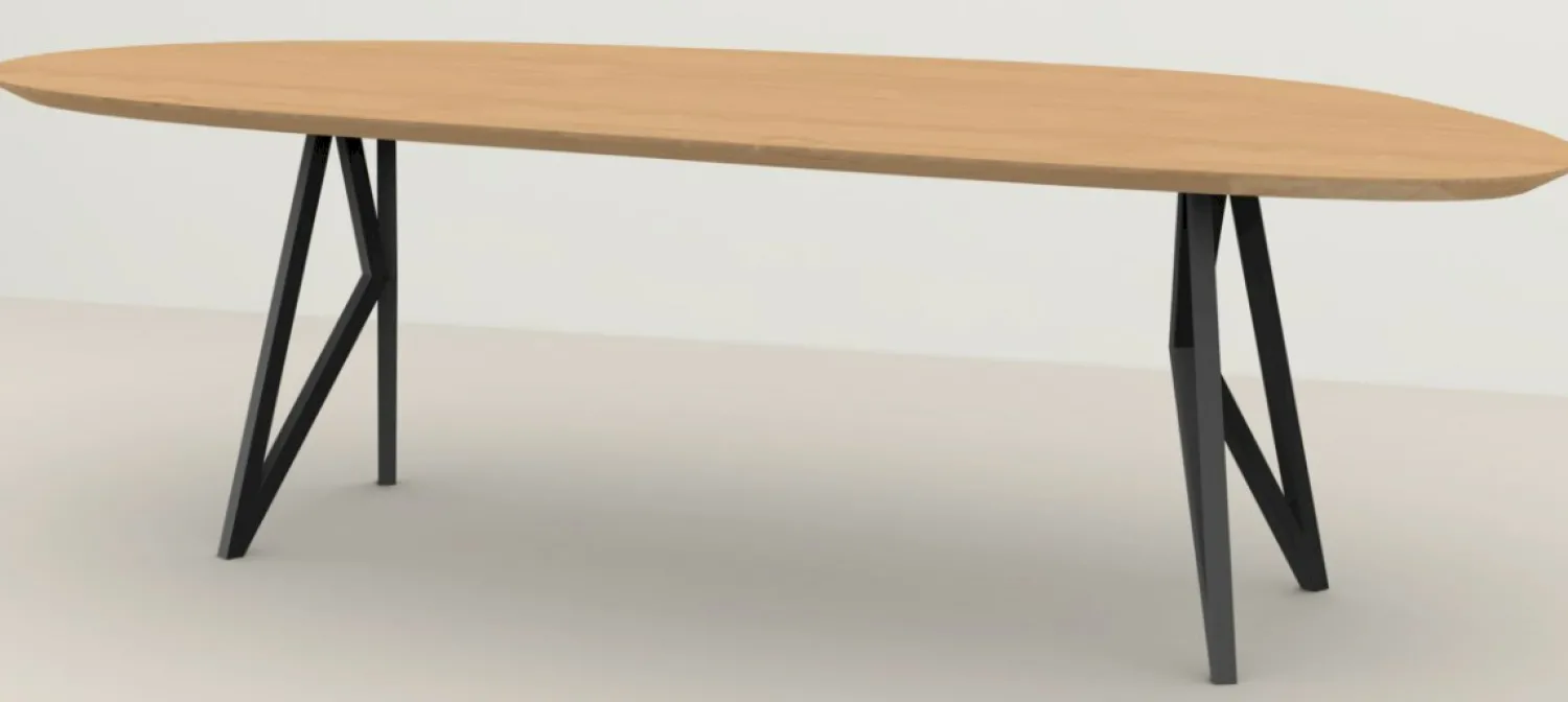Houten Eettafels|Organische Eettafels-Studio HENK Blob Butterfly Eettafel Natural Light