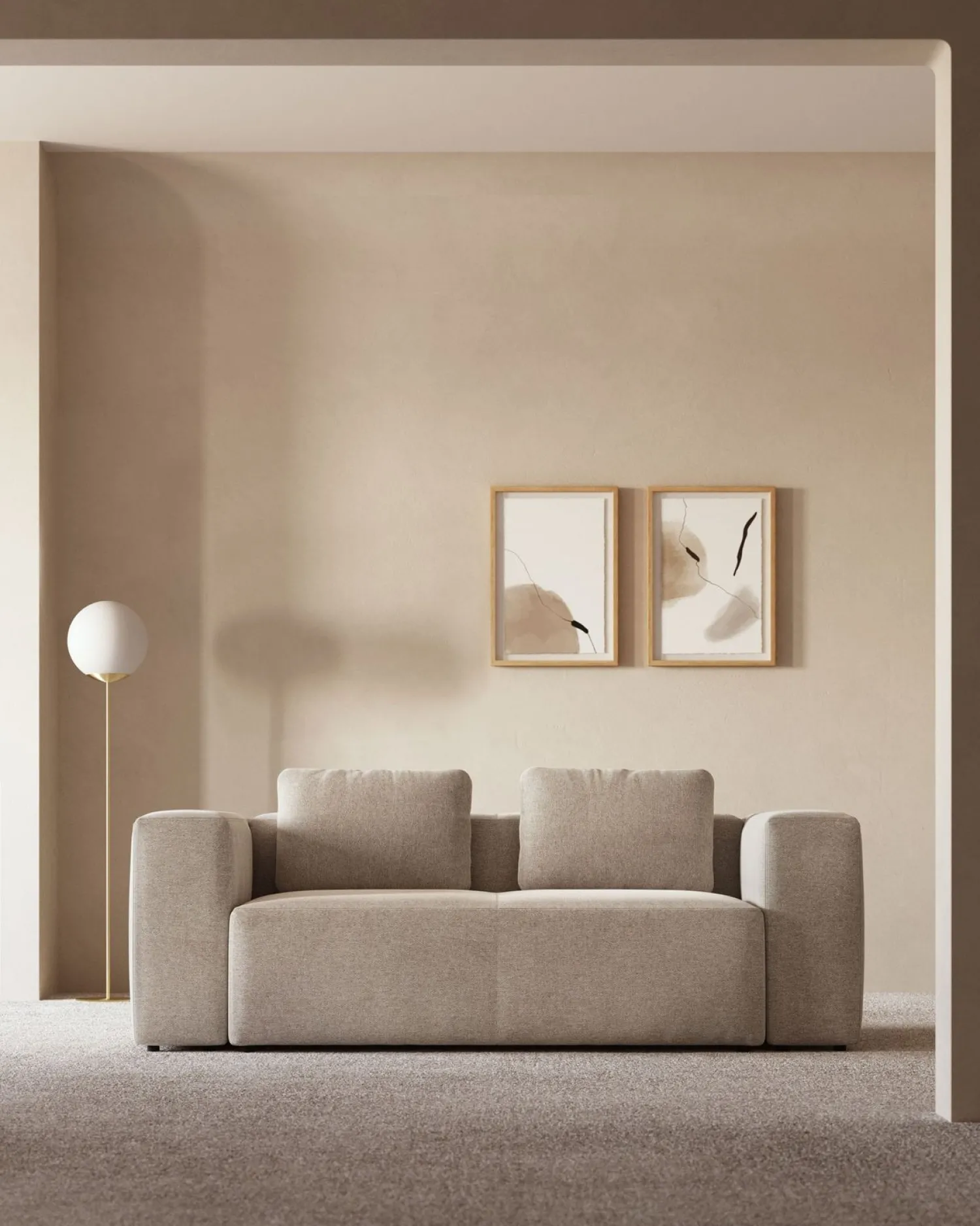 Zitbanken-Kave Home Blok 2-Zitsbank Beige
