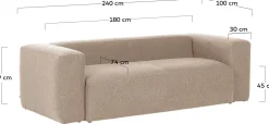 Zitbanken-Kave Home Blok 3-Zitsbank Beige