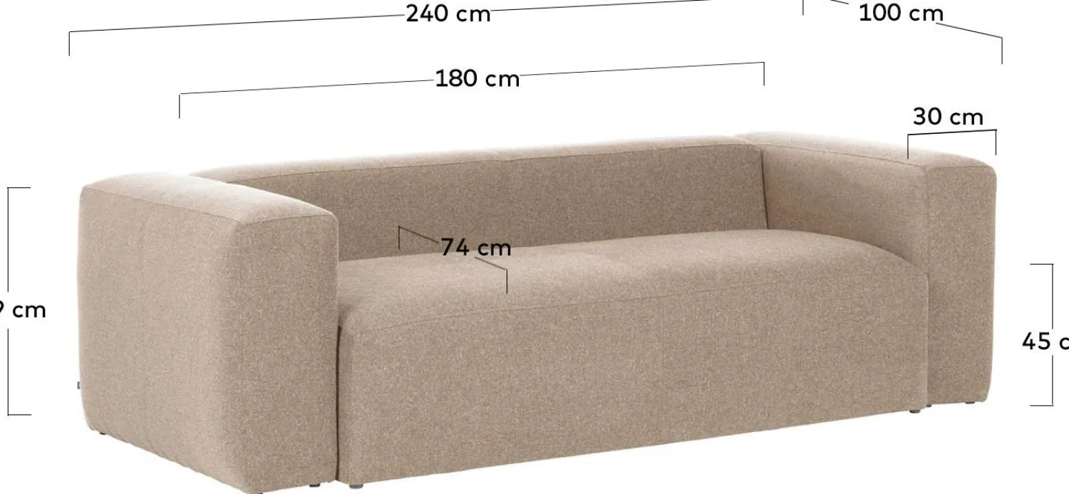 Zitbanken-Kave Home Blok 3-Zitsbank Beige
