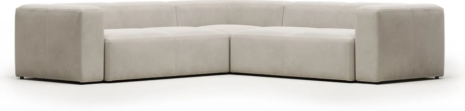 Hoekbanken-Kave Home Blok 4-Zitshoekbank Beige