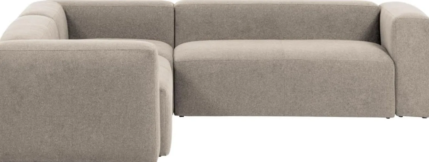 Hoekbanken-Kave Home Blok 4-Zitshoekbank Beige