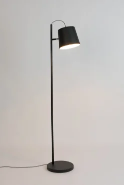 Industriële Vloerlampen|Vloerlampen-Zuiver Bluckle Head Vloerlamp Black